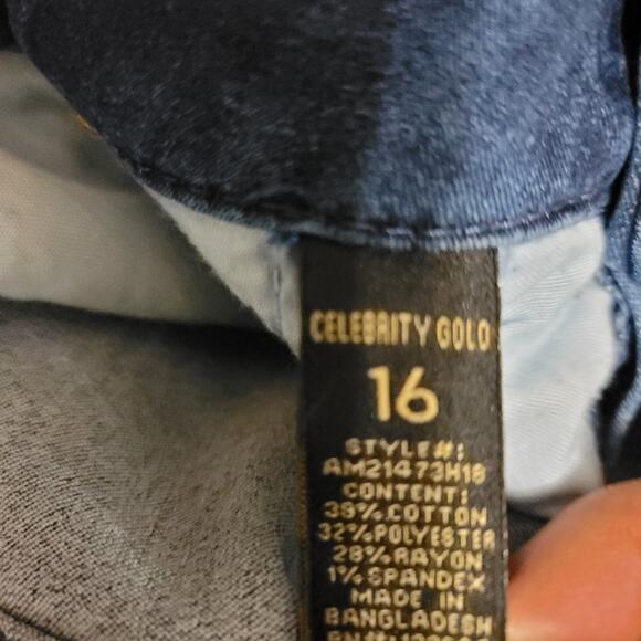Celebrity Gold Skinny Jeans 16 Ankle Crop Mid Rise‎ Medium Wash Stretch Denim - Picture 7 of 9